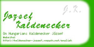jozsef kaldenecker business card